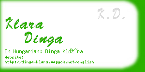 klara dinga business card